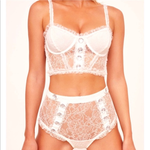 For Love And Lemons Other - For Love and Lemons Stardust Lace Bustier & High-Waist Panty Victoria's Secret M